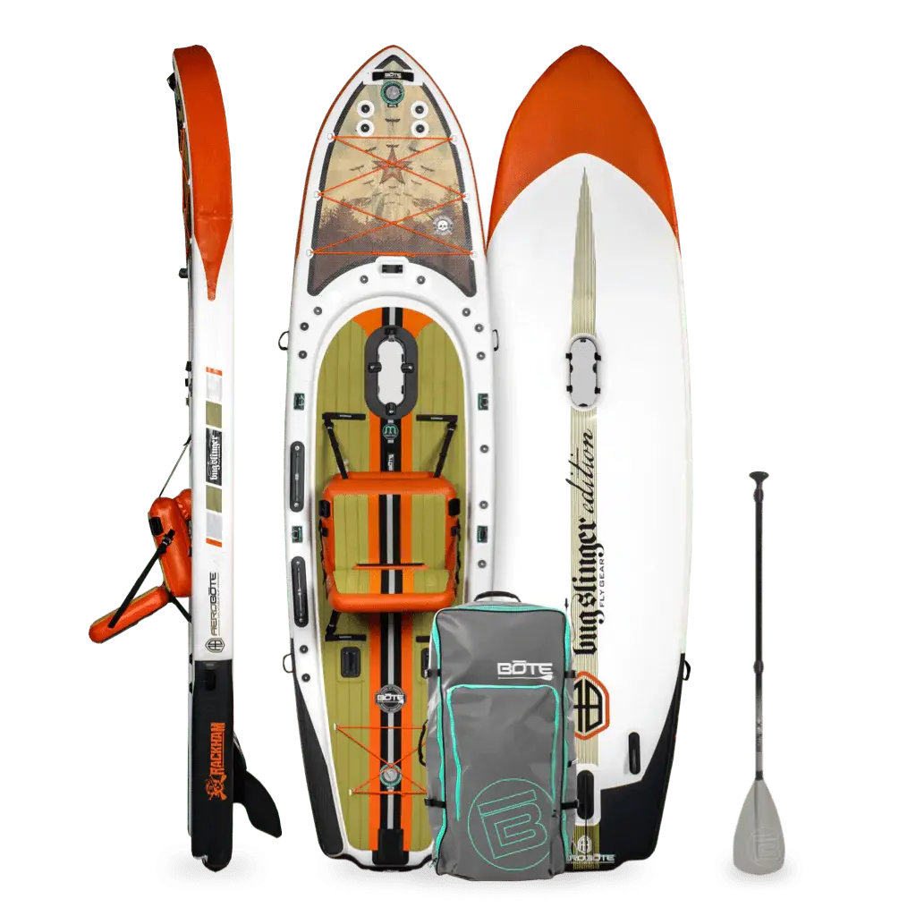 Rackham Aero 12′4″ Bug Slinger™ Backwater Inflatable Paddle Board Package 1
